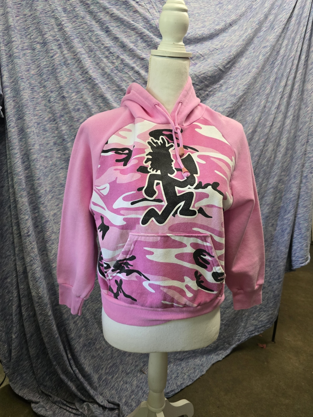 Psychopathic Records Pink Camo Pullover Hoodie with Juggalo Graphic